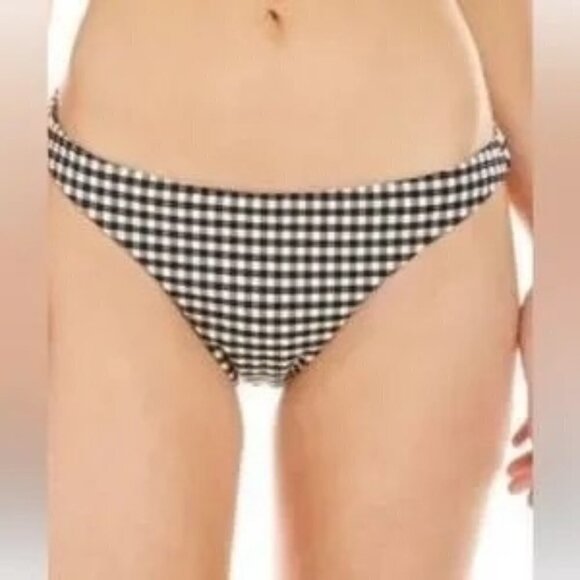 Andie The Cheeky Bikini Bottom Black and White Gingham Bottom Size Med NWT - Picture 1 of 7